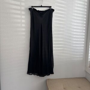 HARARI Made in USA 100% Chiffon Silk Maxi Skirt